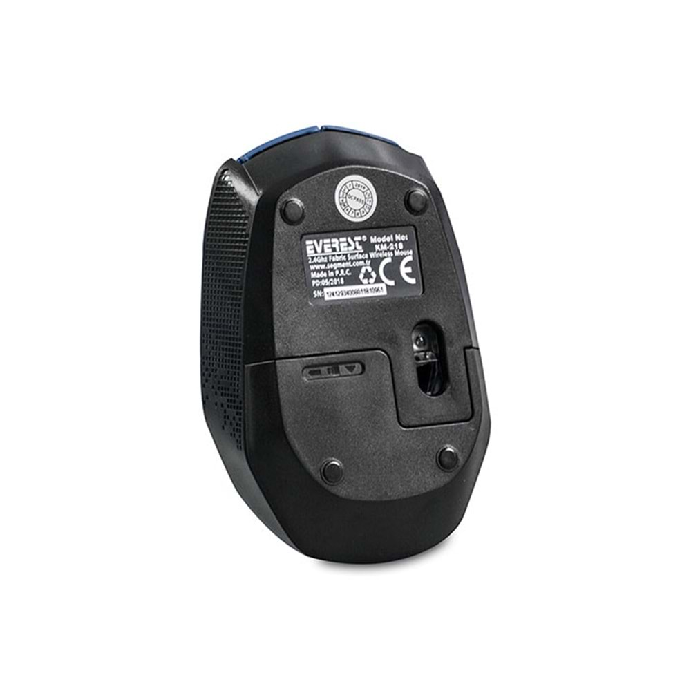 Everest Km-218 Usb Mavi 2.4Ghz Kumaş Yüzey Kablosuz Mouse