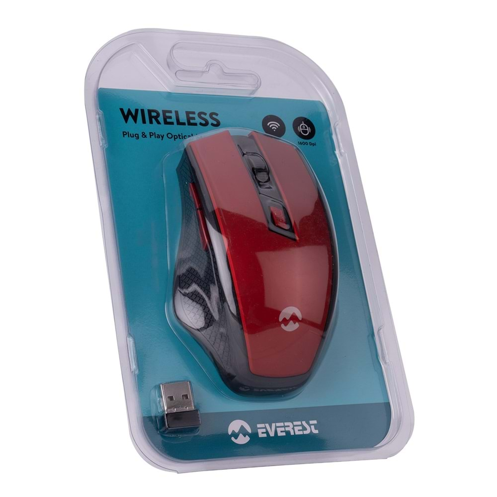 Everest Smw-777 Usb Kırmızı 2.4Ghz Optik Wireless Mouse