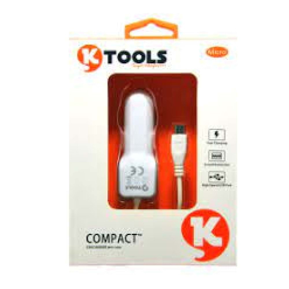 Ktools Araç Sarjı Micro 800Mah Beyaz