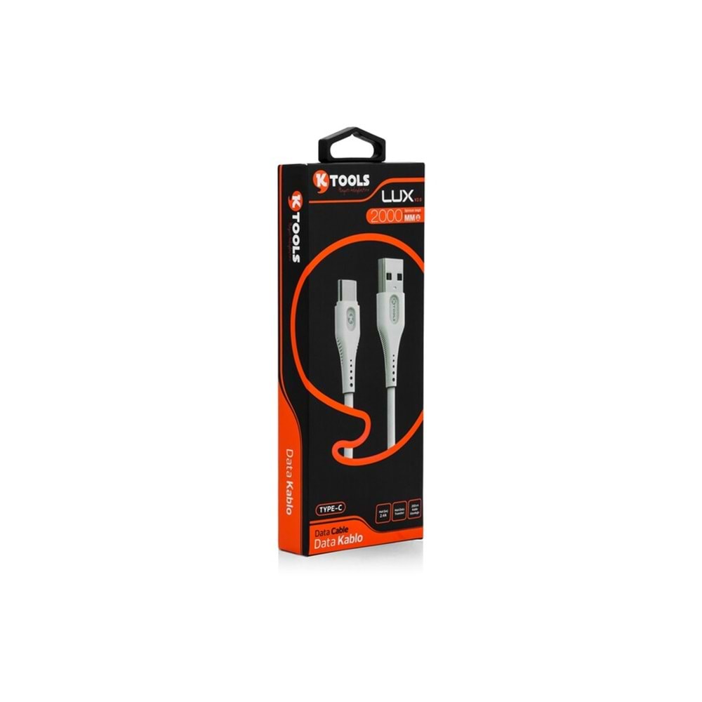 Ktools Data Kablo Type-C 1M Beyaz Lux (2017)