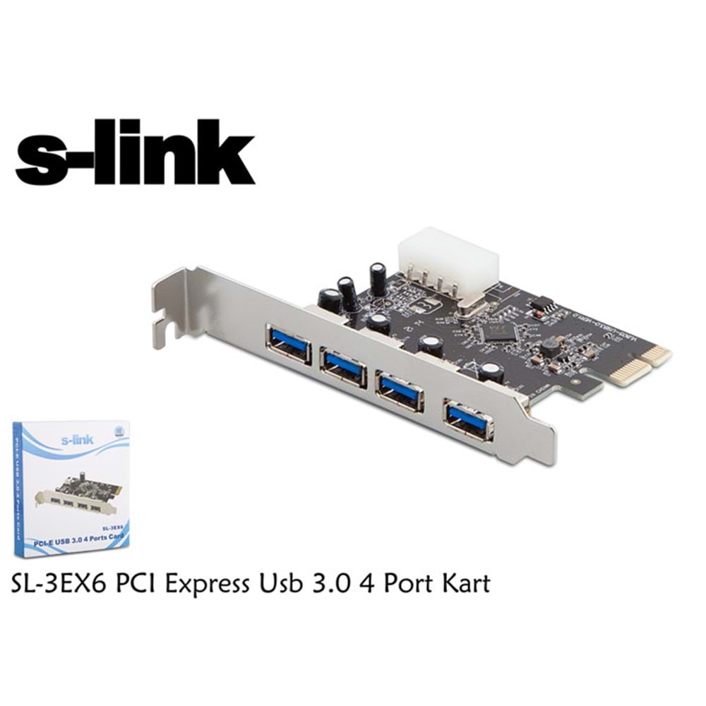 S-Link Sl-3Ex6 Pcı Express Usb 3.0 4 Port Kart