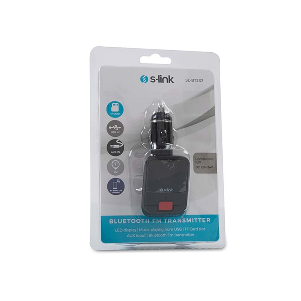 S-Link Sl-Bt233 Mp3 Usb/Tf/Aux-In Bluetooth Fm Transmitter