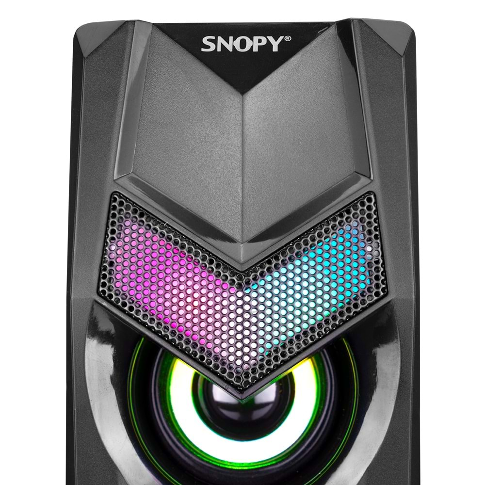 Snopy SN-X25 2.0 Multimedia RGB Işıklı 3W*2 Siyah USB Speaker