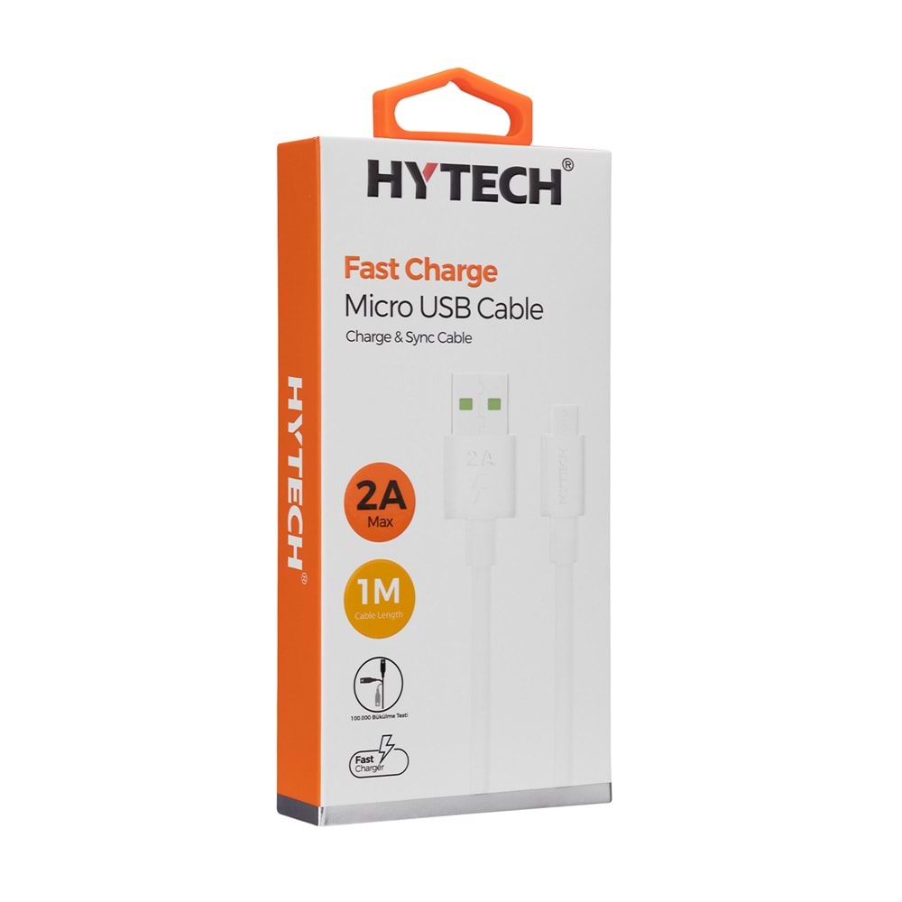 Hytech HY-X83 1m 2A Micro Usb Beyaz Şarj Kablosu