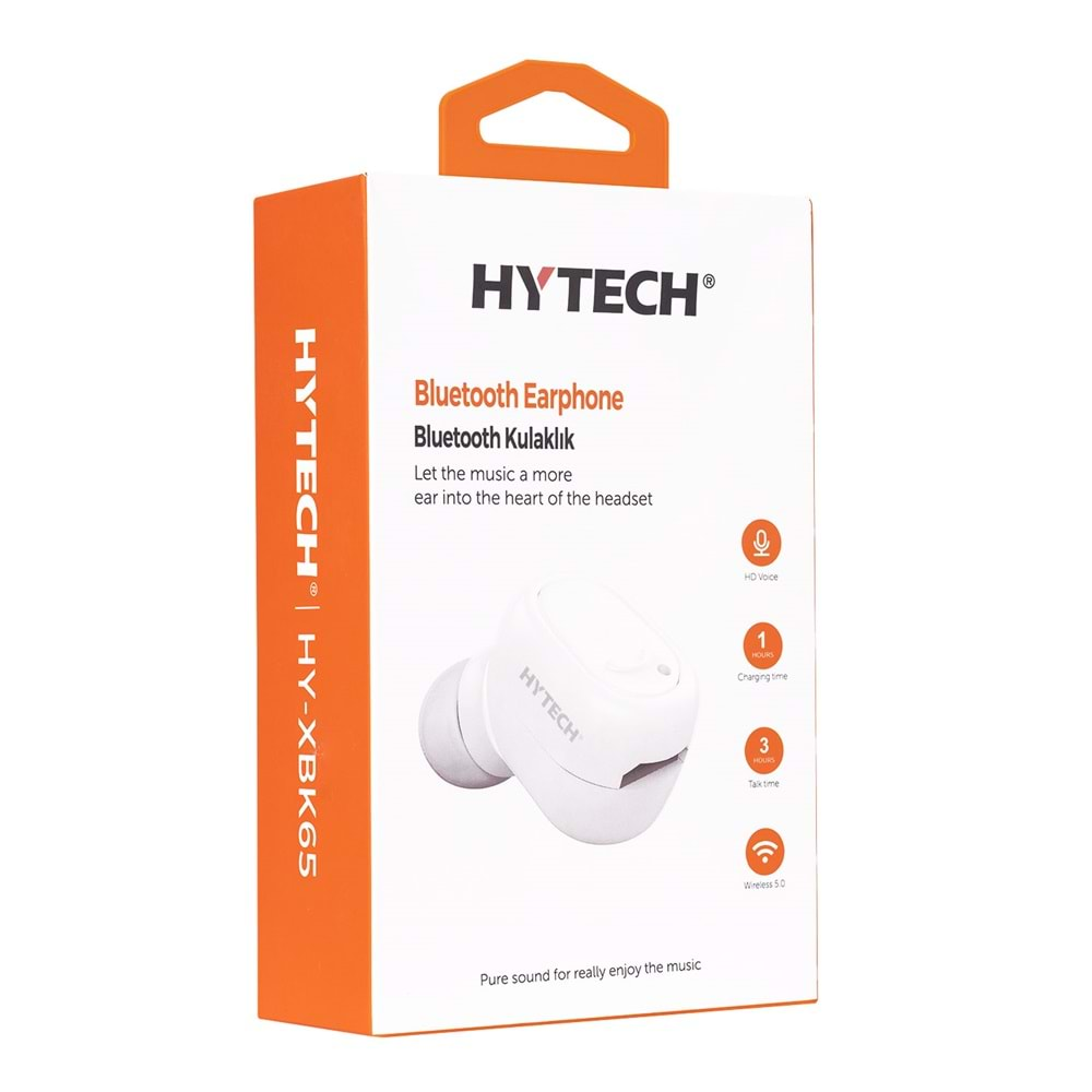 Hytech HY-XBK65 Tek Kulaklıklı Beyaz Bluetooth Kulaklık