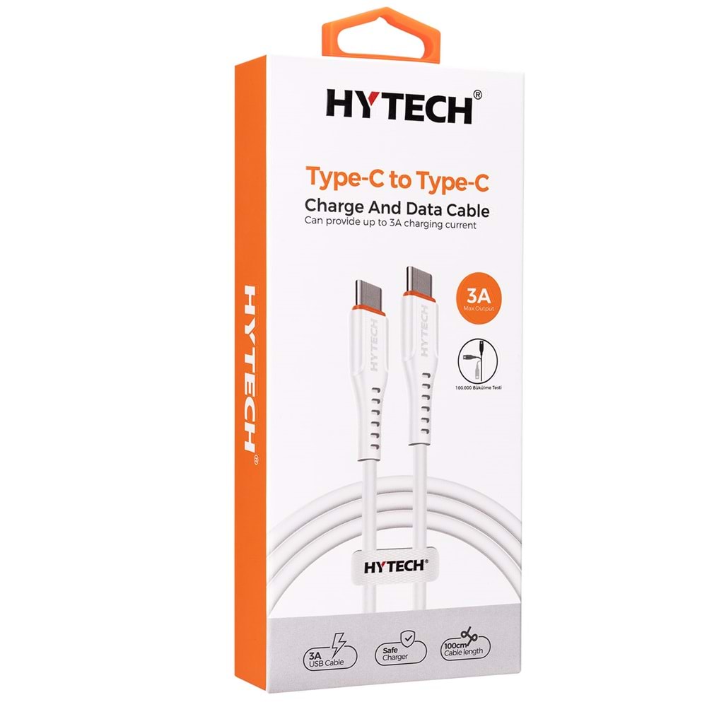Hytech Hy-XTP20 1M 3A Type-C to Type-C Hızlı Data Kablo