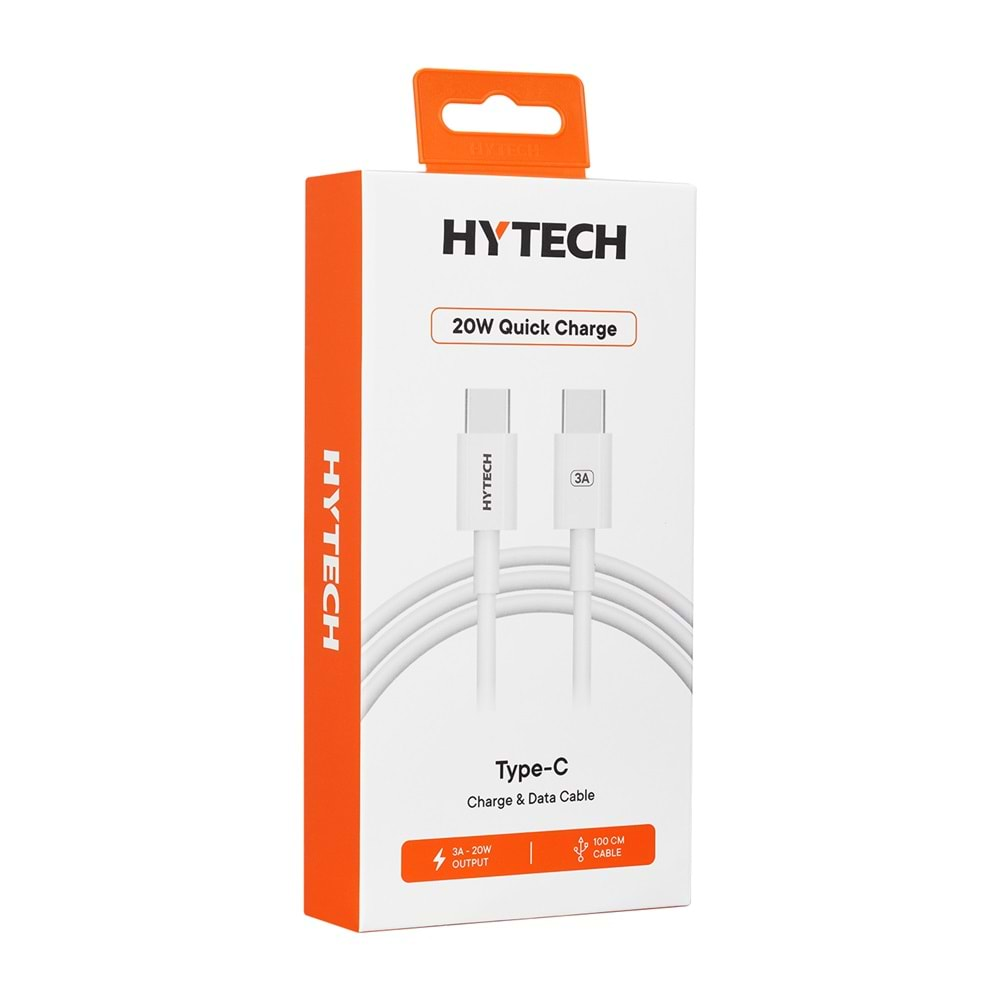 Hytech HY-XTP22 1M 3A TypeC to TypeC Hızlı Data + Sarj Kablosu