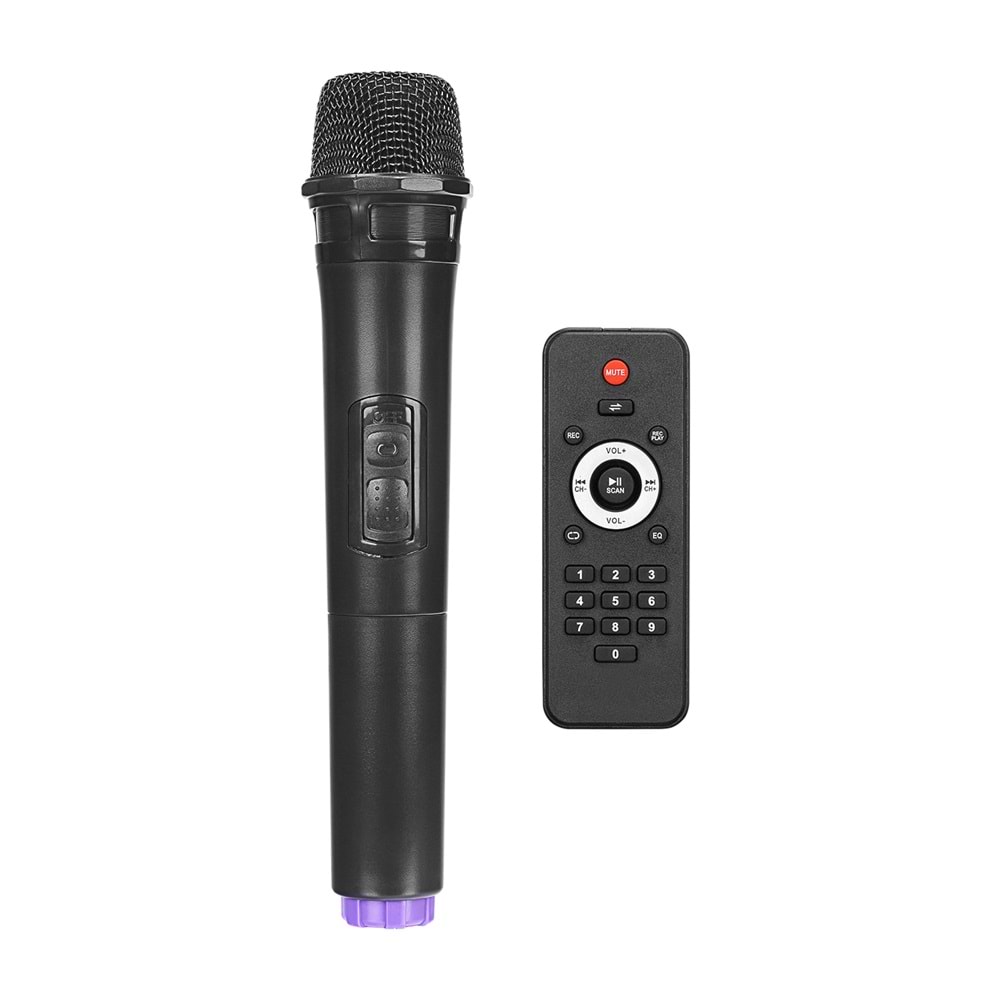 Mikado MD-BT106 Siyah USB/BT/TF/TWS Led Işıklı Kablosuz Mikrofonlu Toplantı Anfisi Speaker
