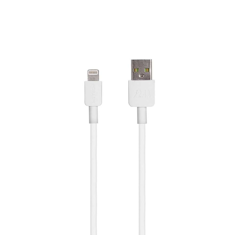 Hytech HY-X44 iPhone Lightning Kablolu 3.4A Hızlı Şarj 2 USB Beyaz Araç Şarj Cihazı