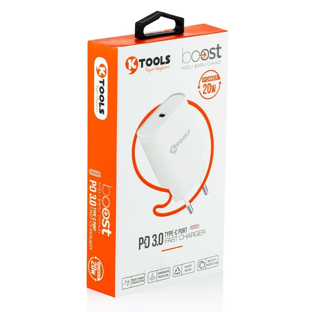 KTOOLS BOOST PD USB-C KABLOSUZ SEYAHAT SARJI 20W3A