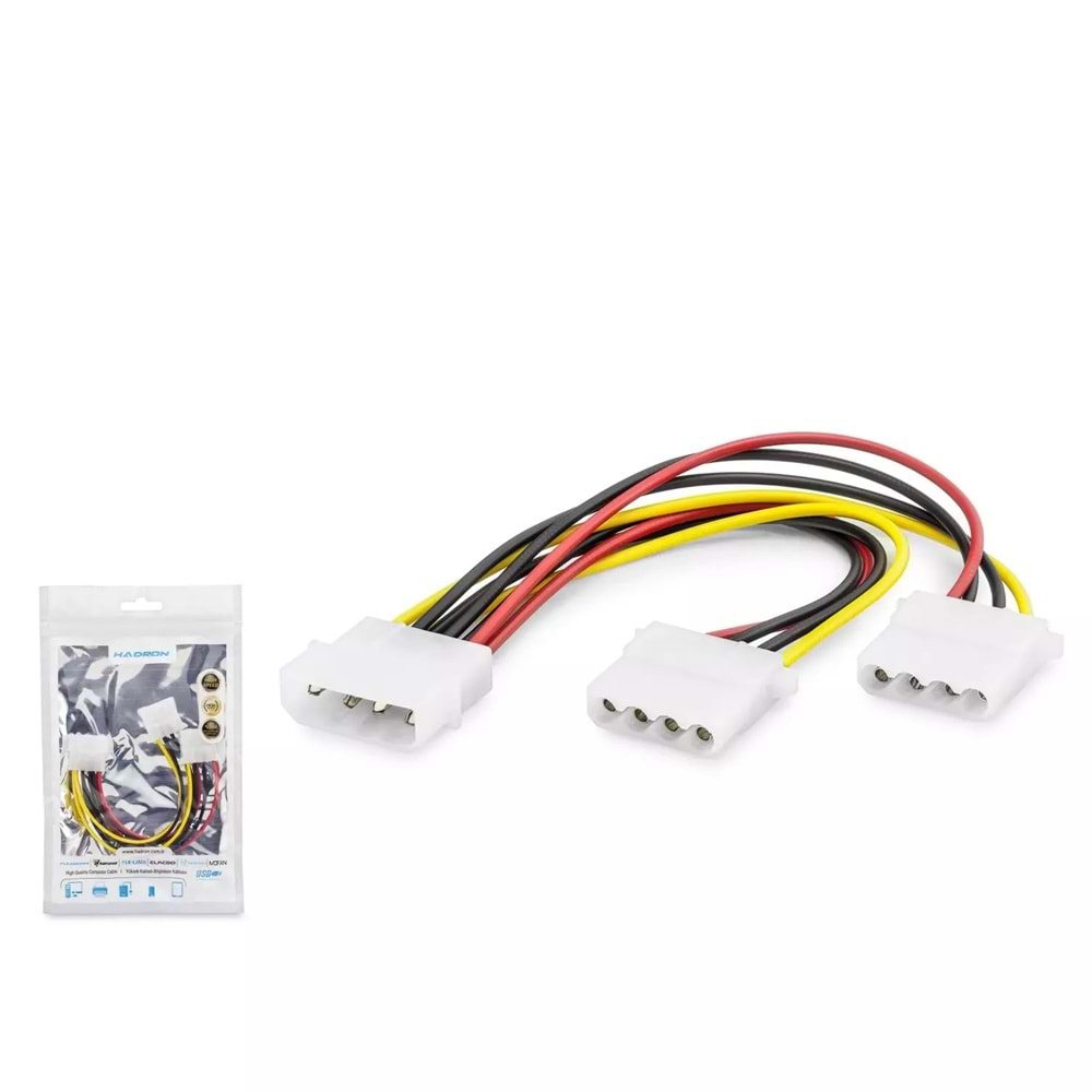 HADRON HDX5526 IDE Power Y Kablosu 2 in 1 - Beyaz