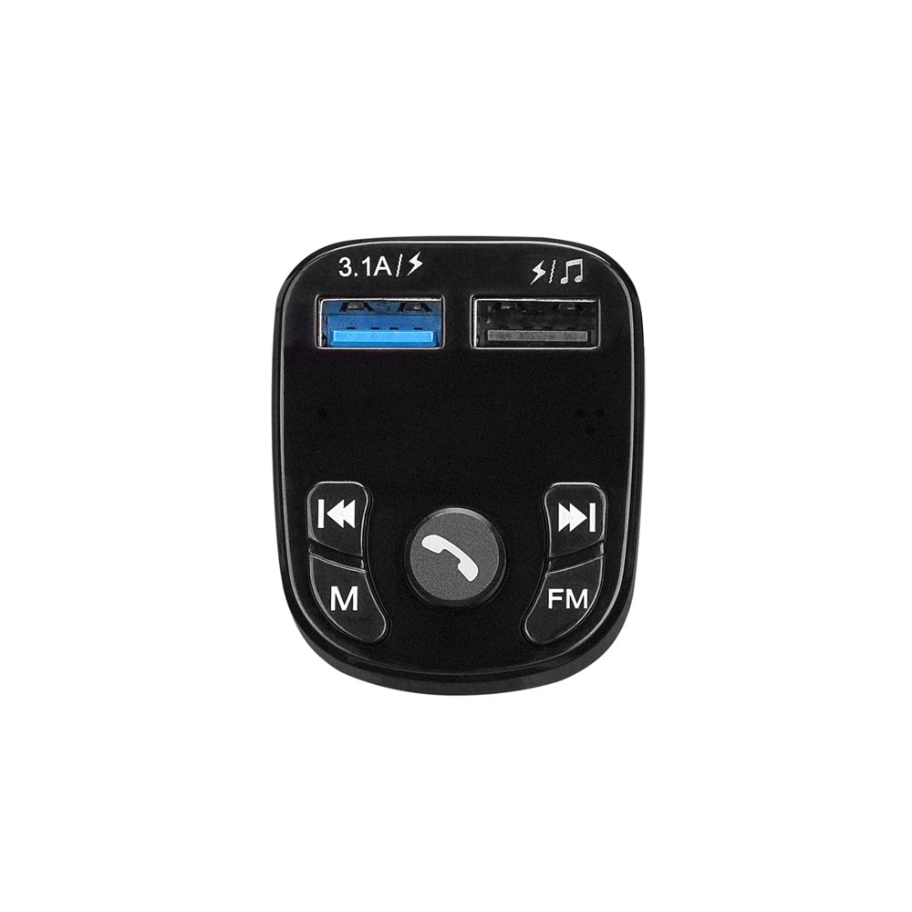 Hytech HY-XCB35 Çift USB 5V 3.1A LED Ekran USB Siyah Bluetooth Fm Transmitter