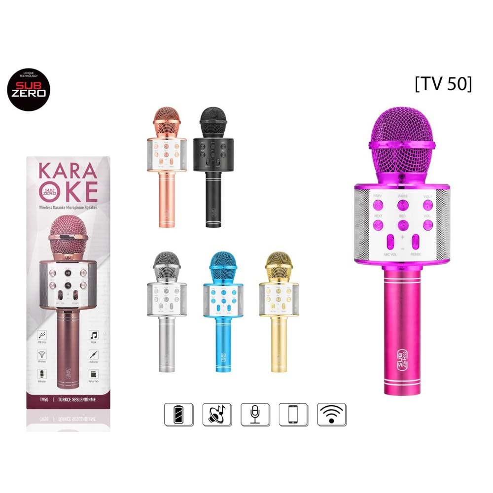 Subzero TV50 Türkçe Seslendirme Karaoke Mikrofon
