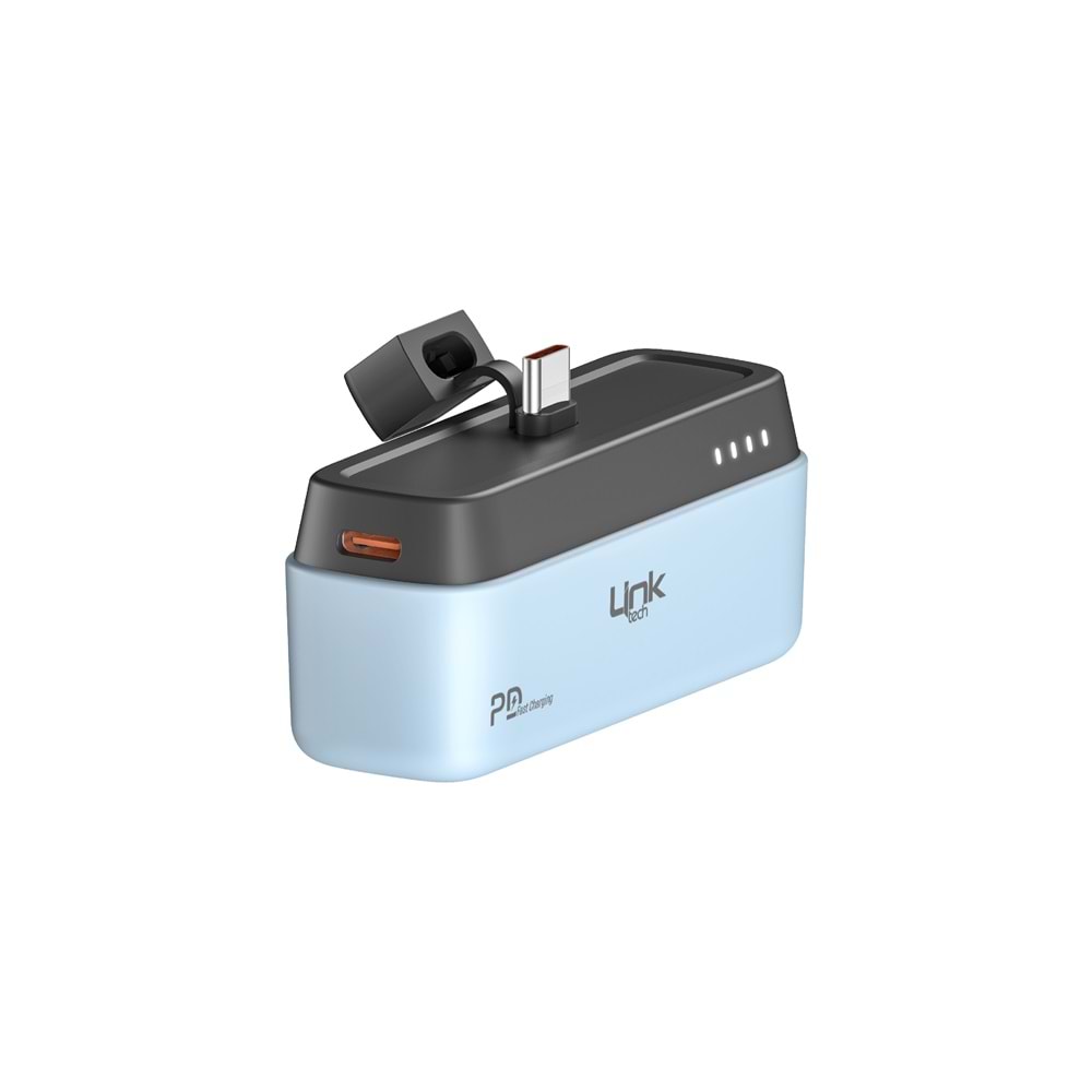 Link Tech MC05 Lila Strong PD Hızlı Şarj USB-C Çıkışlı 5.000 mAh Mini Cep Powerbank