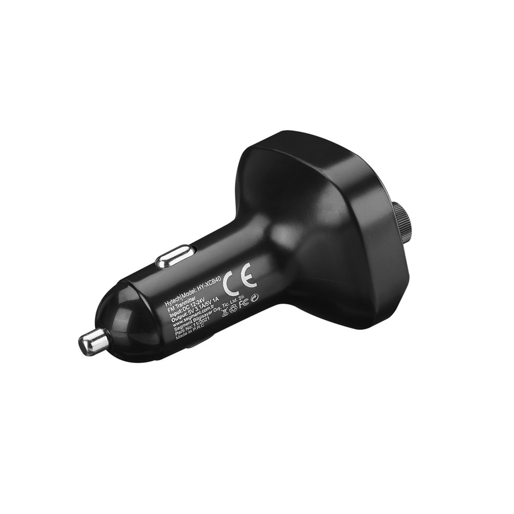 Hytech HY-XCB40 Çift USB 5V 3.1A Rainbow Işıklı Led Ekran TF Kartlı V5.0 Bluetooth Fm Transmitter