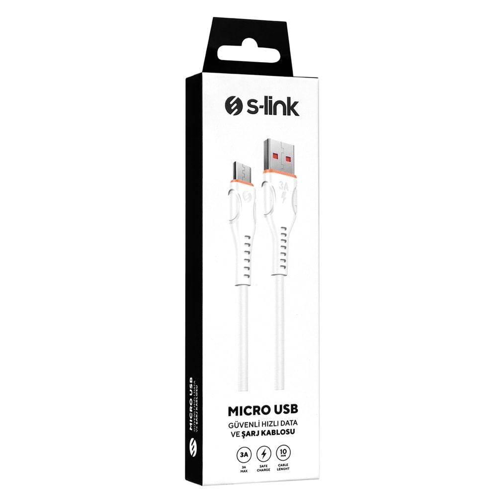 S-link SL-X241 1M 15W 3A Micro Usb Güvenli Hızlı Data + Sarj Kablosu