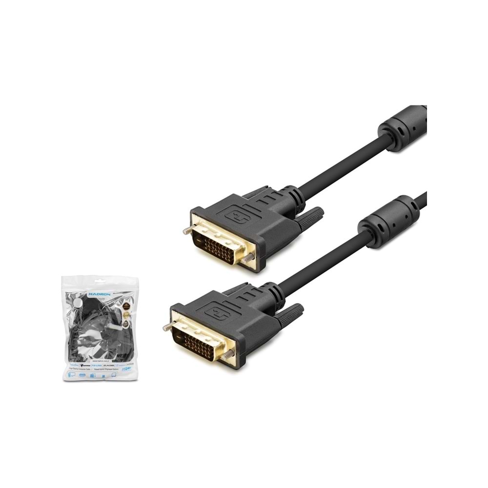HADRON HDX7751 DVI (M) TO DVI (M) KABLO 24+1 PVC SİYAH 1.8MT