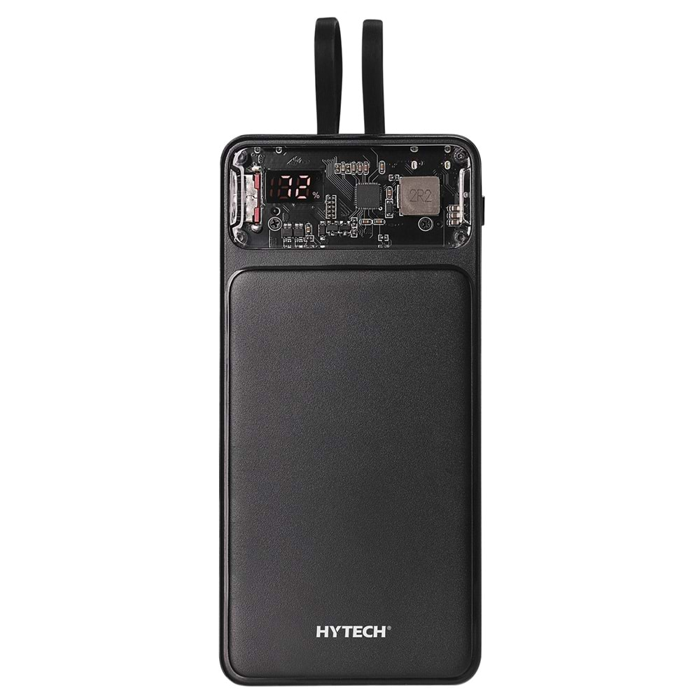 Hytech H220 20000mAh HSC22.5W PD20W+QC3.0 18W Siyah LCD Şeffaf Taşınabilir Pil Şarj Cihazı Powerbank