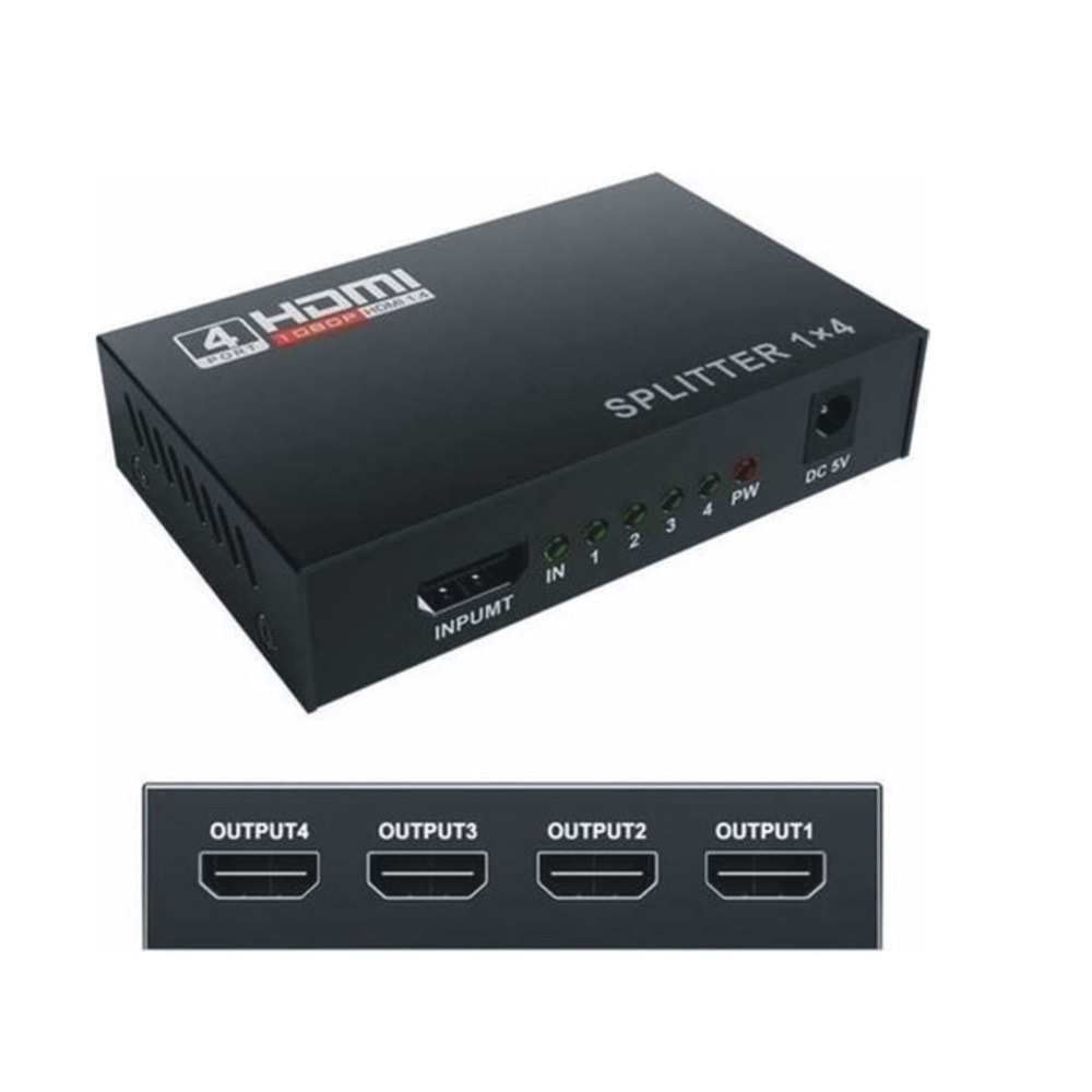 Concord HS4 HDMI 4K 4 Port Çoklayıcı 1 Port HDMI Giriş 4 Port HDMI Çıkış
