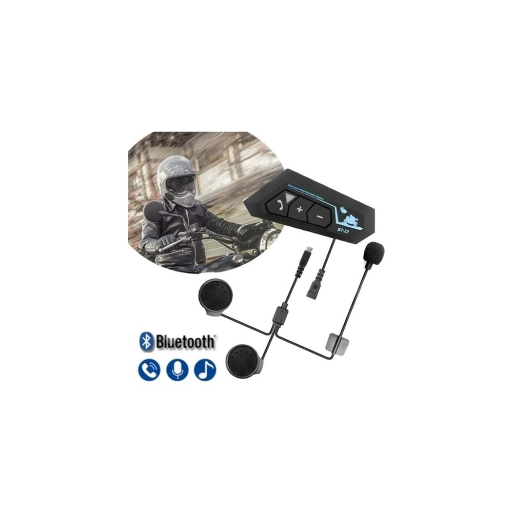 Torima BT22 Bluetooth Motosiklet Kulaklığı Intercom Siyah Motorsiklet Kulaklık