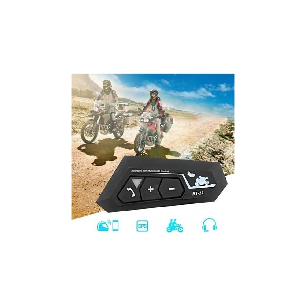 Torima BT22 Bluetooth Motosiklet Kulaklığı Intercom Siyah Motorsiklet Kulaklık