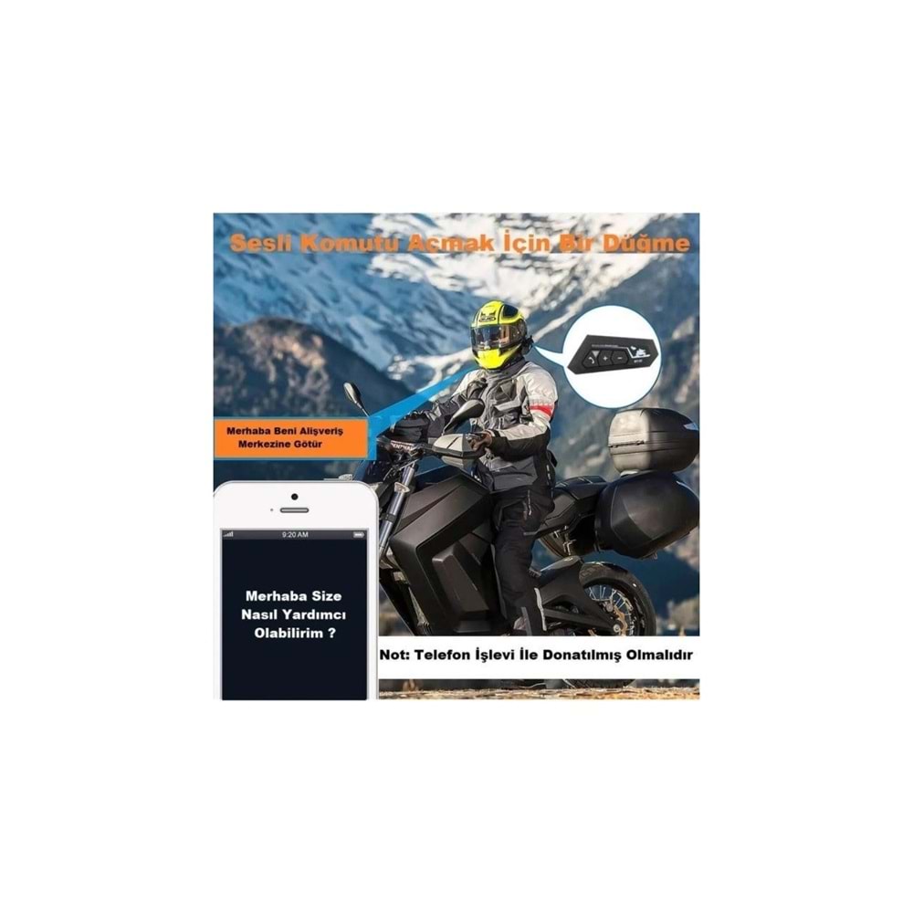 Torima BT22 Bluetooth Motosiklet Kulaklığı Intercom Siyah Motorsiklet Kulaklık