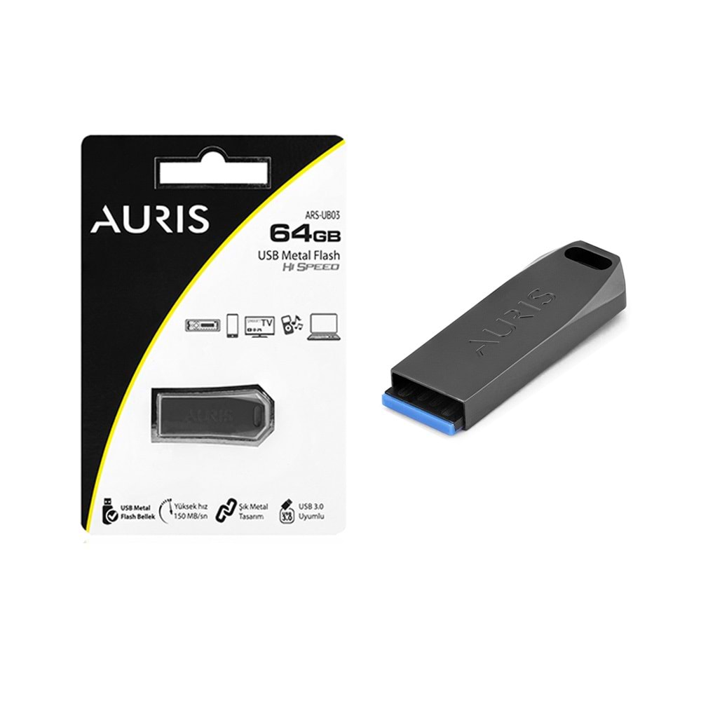 Aurıs 64 Gb Metal 3.0 Flash Bellek