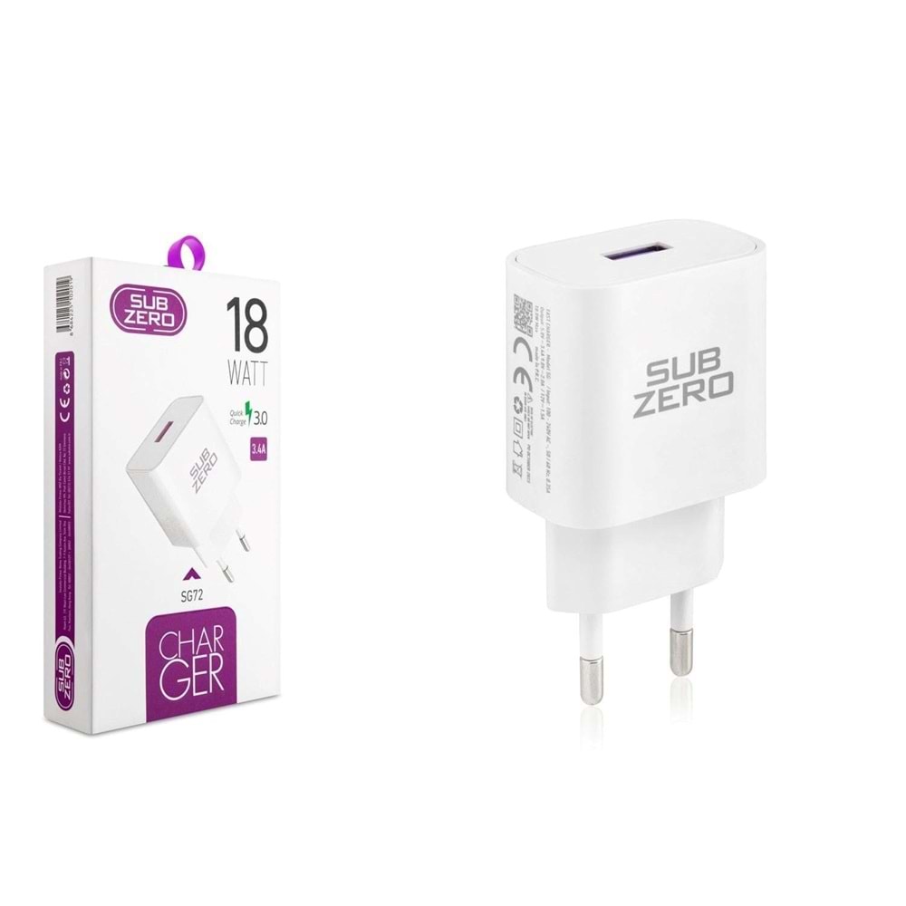 Subzero SG72 18W 3.4A Turbo Hızlı Şarj Başlığı
