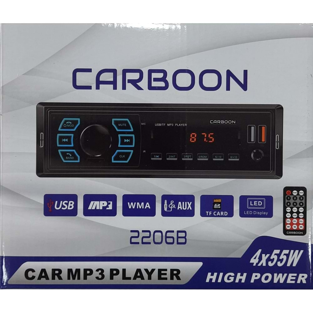 Tastech Carbon CR-2206 Blootood Usb+Sd Teyp