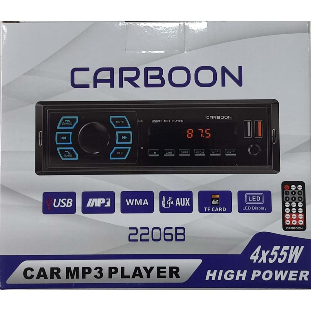 Tastech Carbon CR-2206 Blootood Usb+Sd Teyp