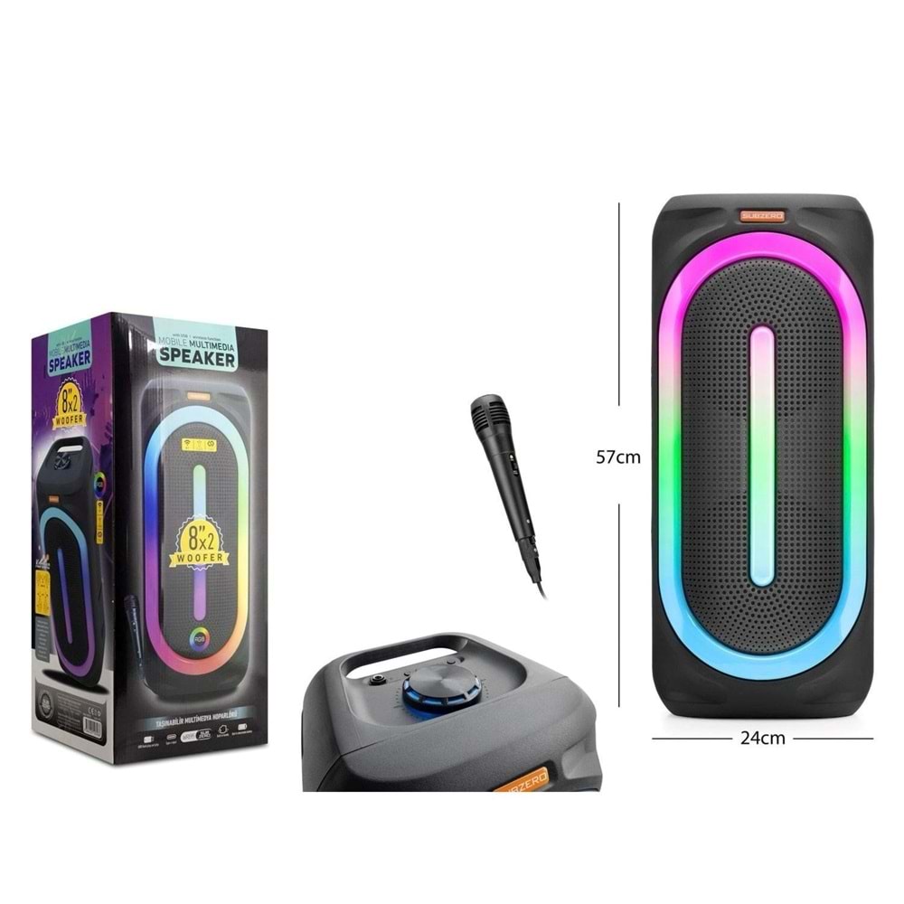 Subzero WR196 RGB Bluetooth/Usb/Sd (TWS Özelliği) Müzik Kutusu