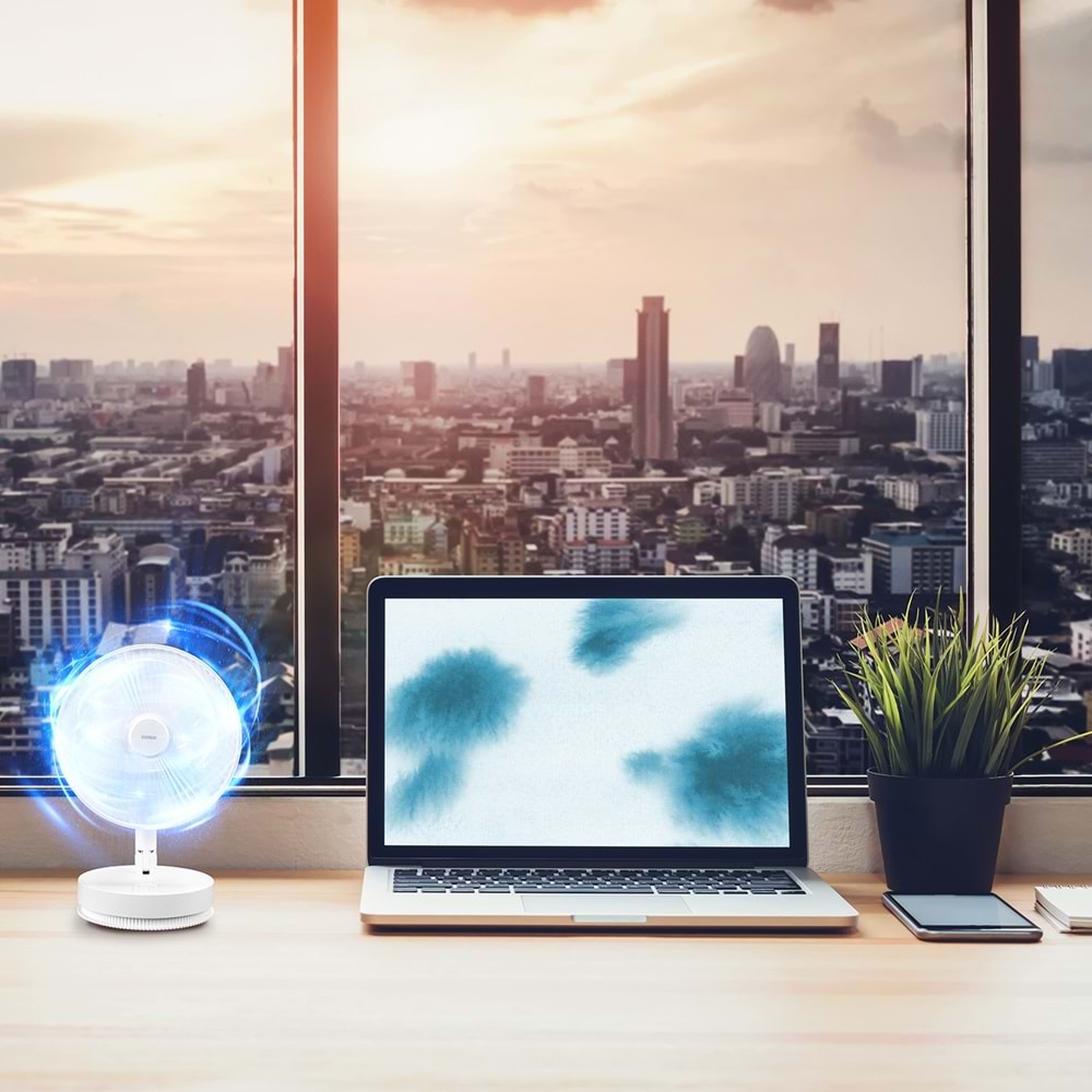 Everest EFN-601 Beyaz 2000mAh 4 Kademeli 4000RPM Hız Metal Ayak Masaüstü Usb Fan