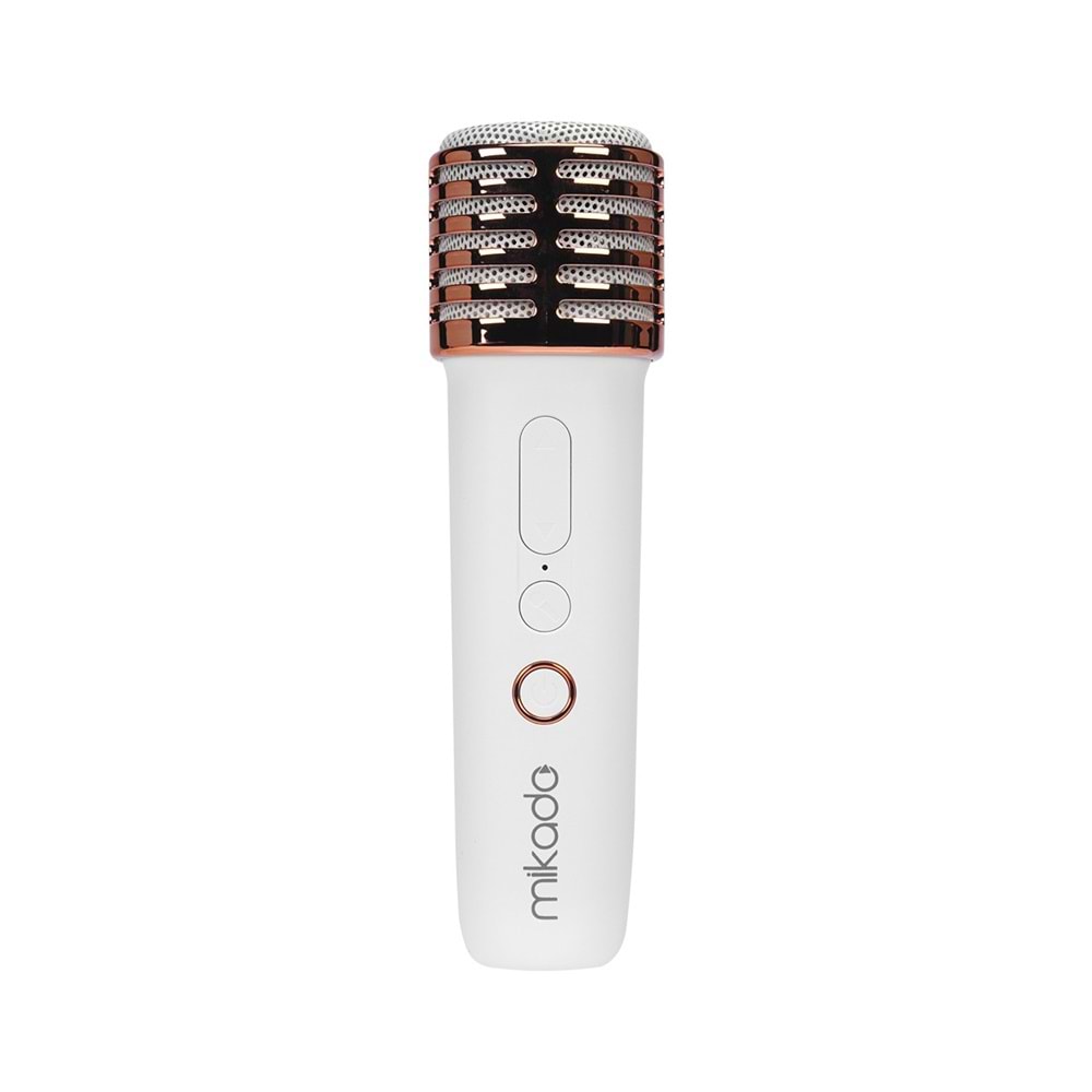 Mikado MD-16BT Favorite Beyaz TF Kart Destekli Bluetooth Wireless Karaoke Mikrofonlu 1200mAh Taşınabilir Speaker