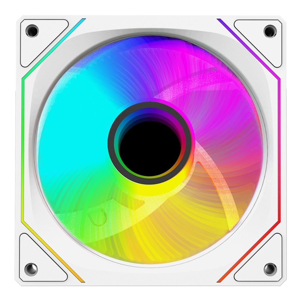 Rampage 7C-120B 120*120*25mm Double Ring Aynalı ARGB Beyaz Kasa Fanı