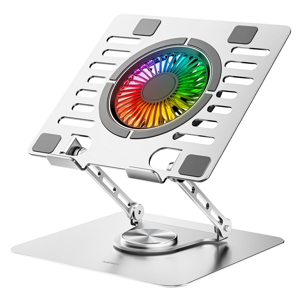 Addison AD-RC35 360 Derece Dönebilen Fanlı RGB Işıklı Ayarlanabilir Metal Laptop Stand