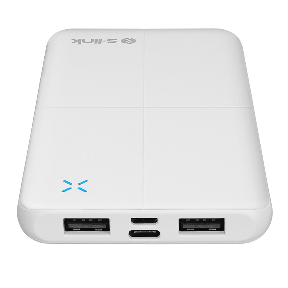 S-link IP-G12N 10000mAh Micro+Usb+ Type-C Giriş+Çıkış Beyaz. Taşınabilir Pil Şarj Cihazı Powerbank