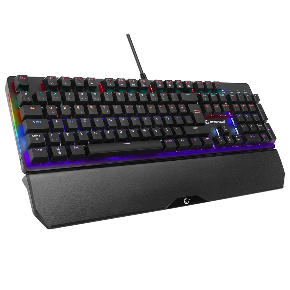 Rampage KB-R86 UMBRA Siyah USB Rainbow Aydınlatmalı Red Switch Mekanik Gaming Oyuncu Klavye