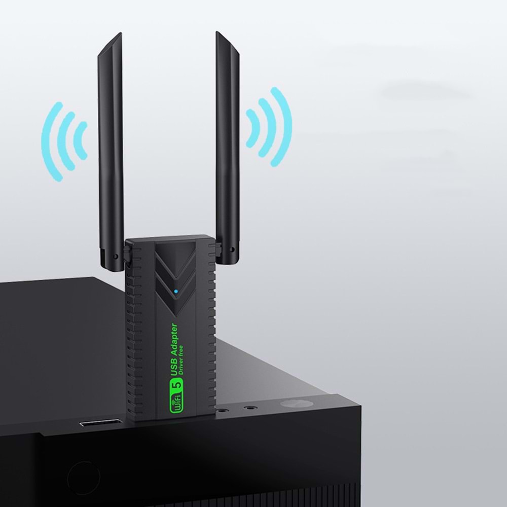 Everest EVERLINK EWA600 600Mbps 2.4GHz/5GHz WIFI-5 AC600 RTL8811 2*2dBi Antenli Usb Kablosuz Adaptör