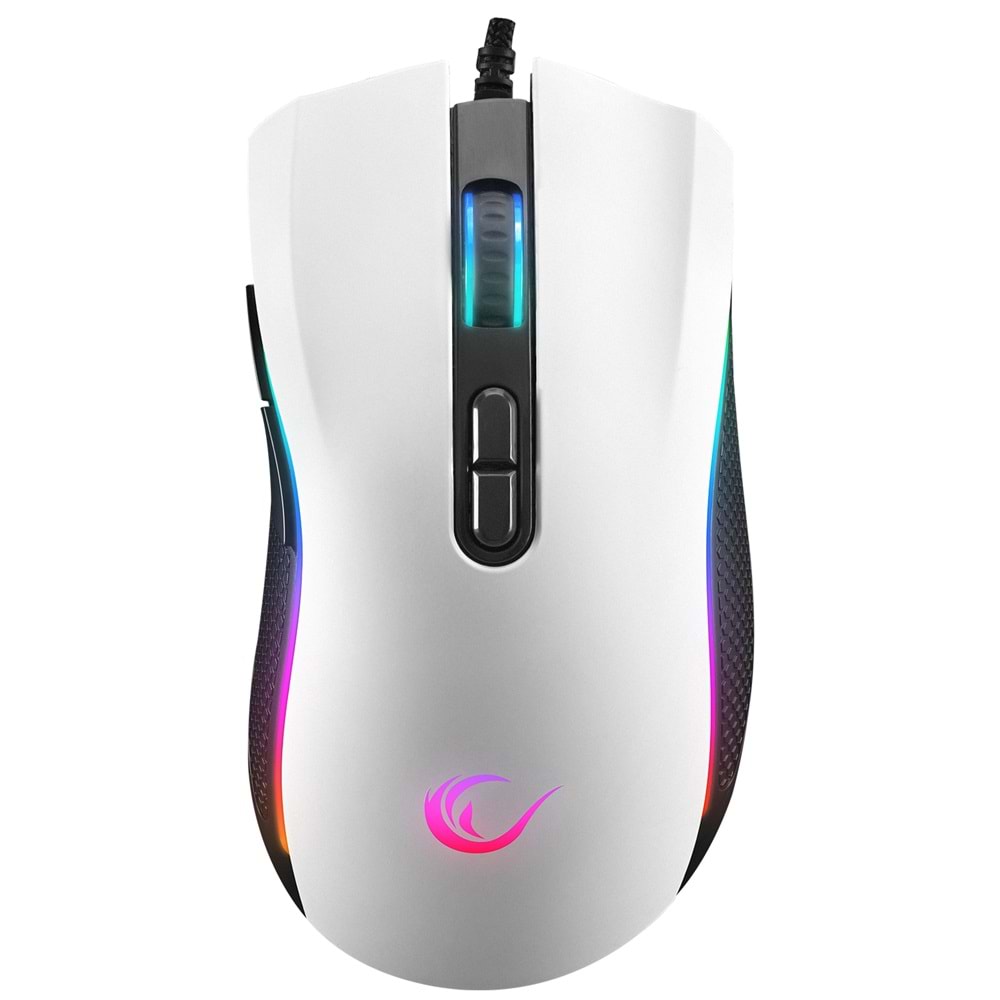Rampage SMX-R44 V2 Makrolu Beyaz 12800 DPI RGB Ledli 80 Million Huano Switch Gaming Oyuncu Mouse