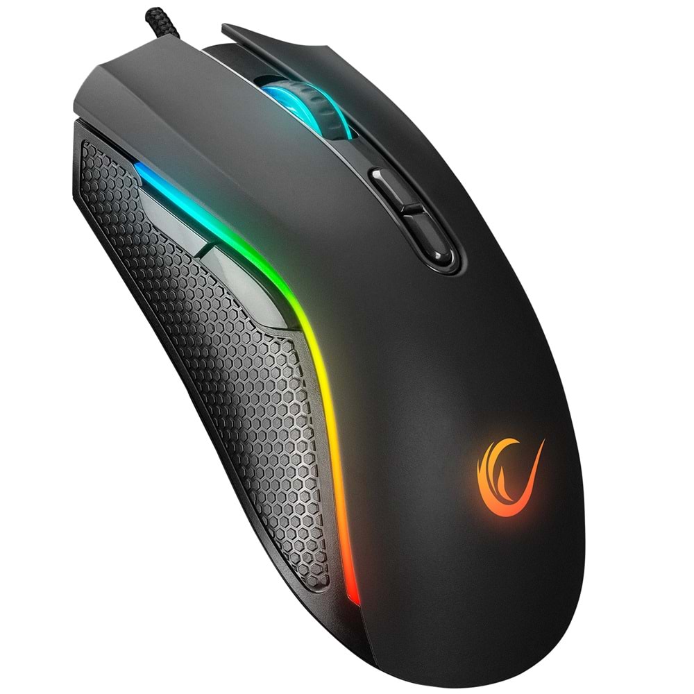 Rampage SMX-R44 V2 Makrolu Siyah 12800 DPI RGB Ledli 80 Million Huano Switch Gaming Oyuncu Mouse