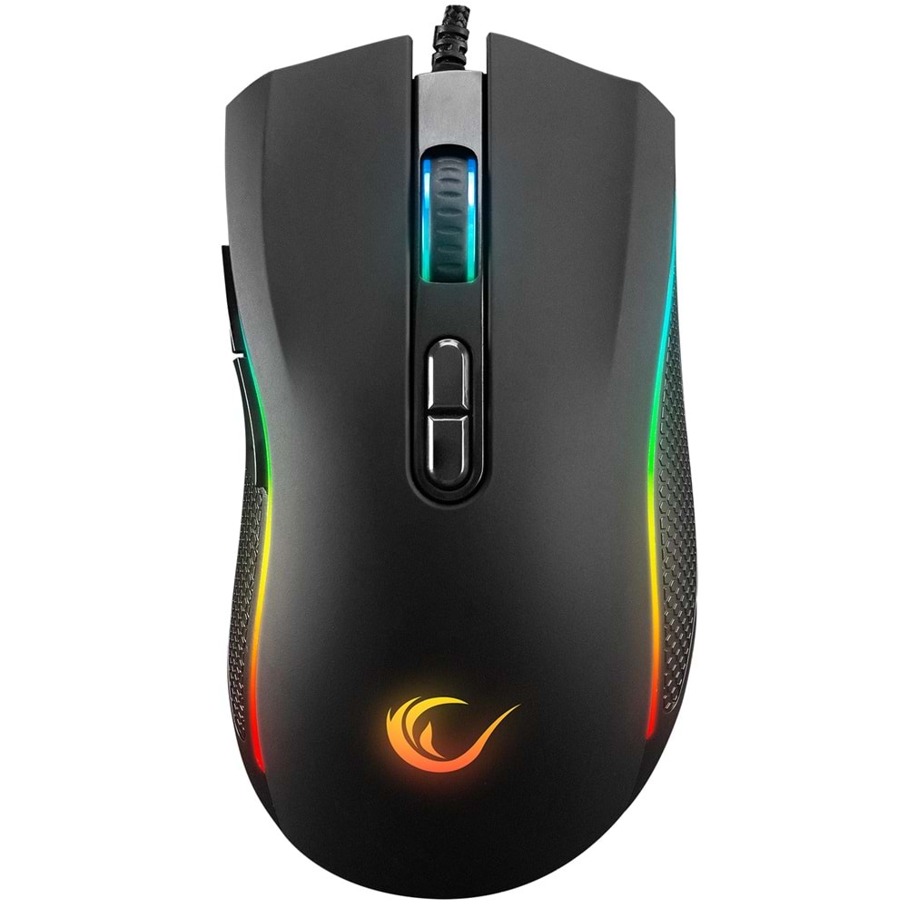 Rampage SMX-R44 V2 Makrolu Siyah 12800 DPI RGB Ledli 80 Million Huano Switch Gaming Oyuncu Mouse