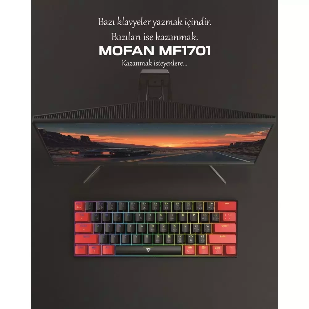 MOFAN MF1701BR wired keyboard - Kırmızı-Beyaz