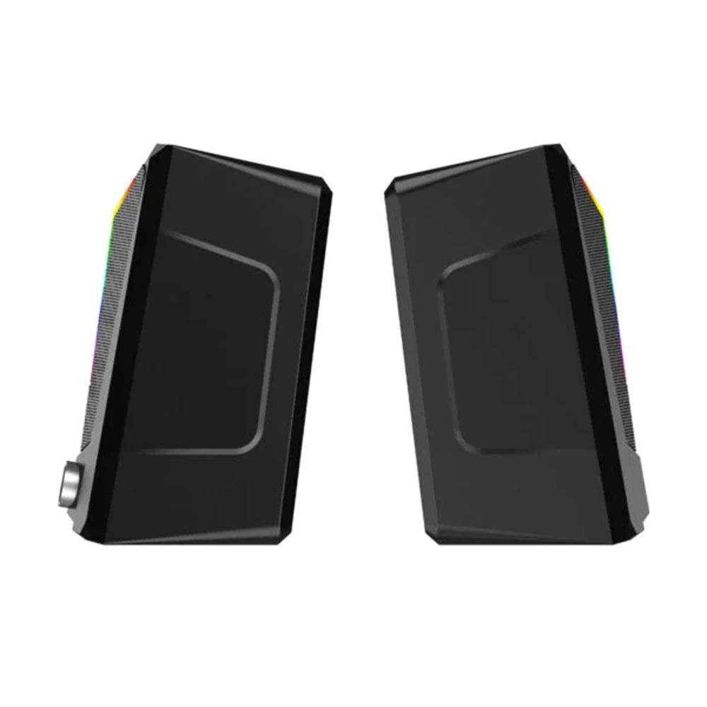 Lecoo DS104 Kablolu USB + 3.5mm Jack 6W RGB Aydınlatmalı Masaüstü Hoparlör Siyah