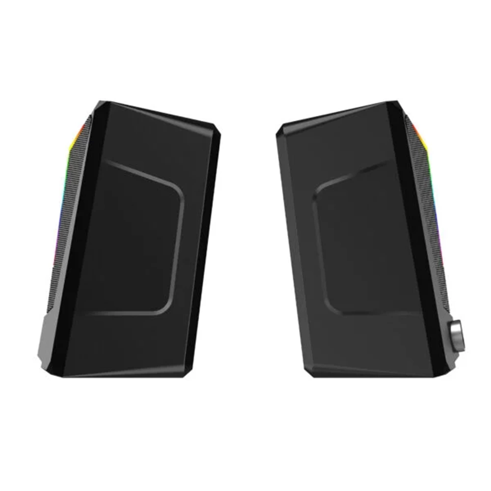 Lecoo DS104 Kablolu USB + 3.5mm Jack 6W RGB Aydınlatmalı Masaüstü Hoparlör Siyah