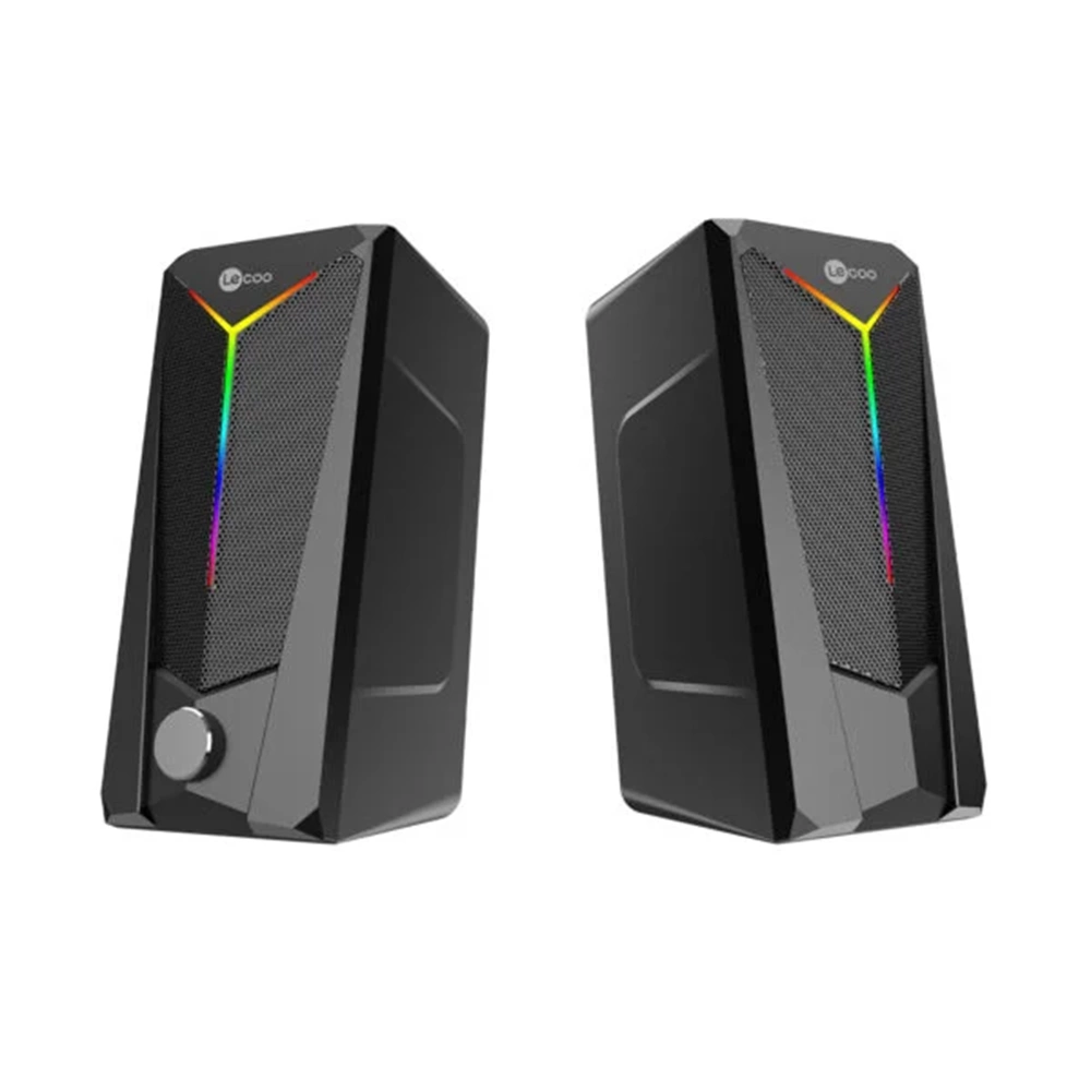 Lecoo DS104 Kablolu USB + 3.5mm Jack 6W RGB Aydınlatmalı Masaüstü Hoparlör Siyah