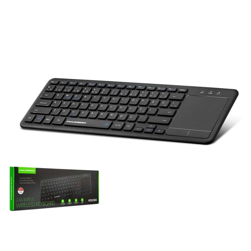HADRON HDX2505 Dual Mode Bluetooth Klavye + Touch Pad - Siyah