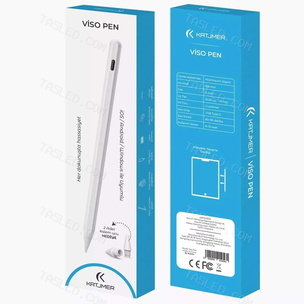 Katjmer VİSO PEN Universal Kapasitif Stylus iPad Tablet Dokunmatik Kalem