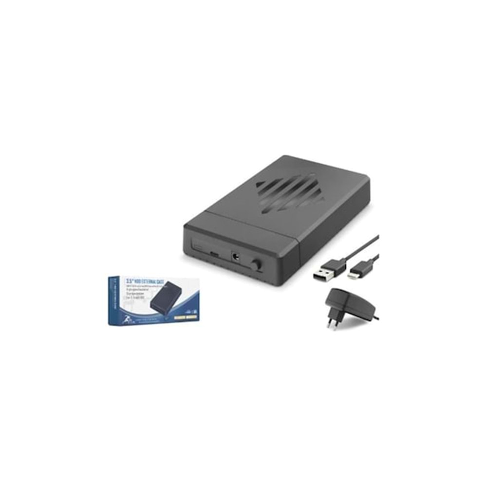 HADRON HDX1794 3.5 İnç SATA HDD Harici Disk Kutusu USB 2.0 Type-C - Siyah