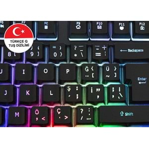 Everest Kb-R800 Metafor Usb Gökkuşağı Aydınlatmalı Q Metal Yüzey Gaming