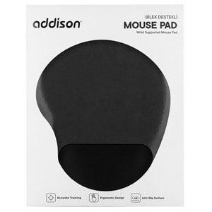 Addison 300152 Bileklik Destekli Siyah Mouse Pad